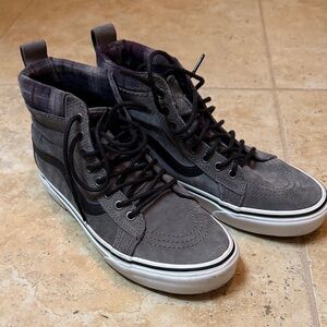 Vans Gray and Black High-Top Sneakers